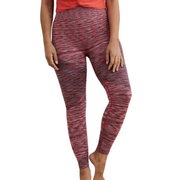 AERIE AMERICAN EAGLE Chill Play Move High Rise Seamless Leggings Red Navy Small - Picture 1 of 12